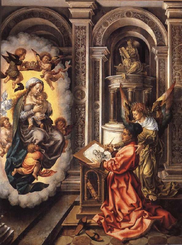 Jan Gossaert Mabuse St Luke painting the Virgin